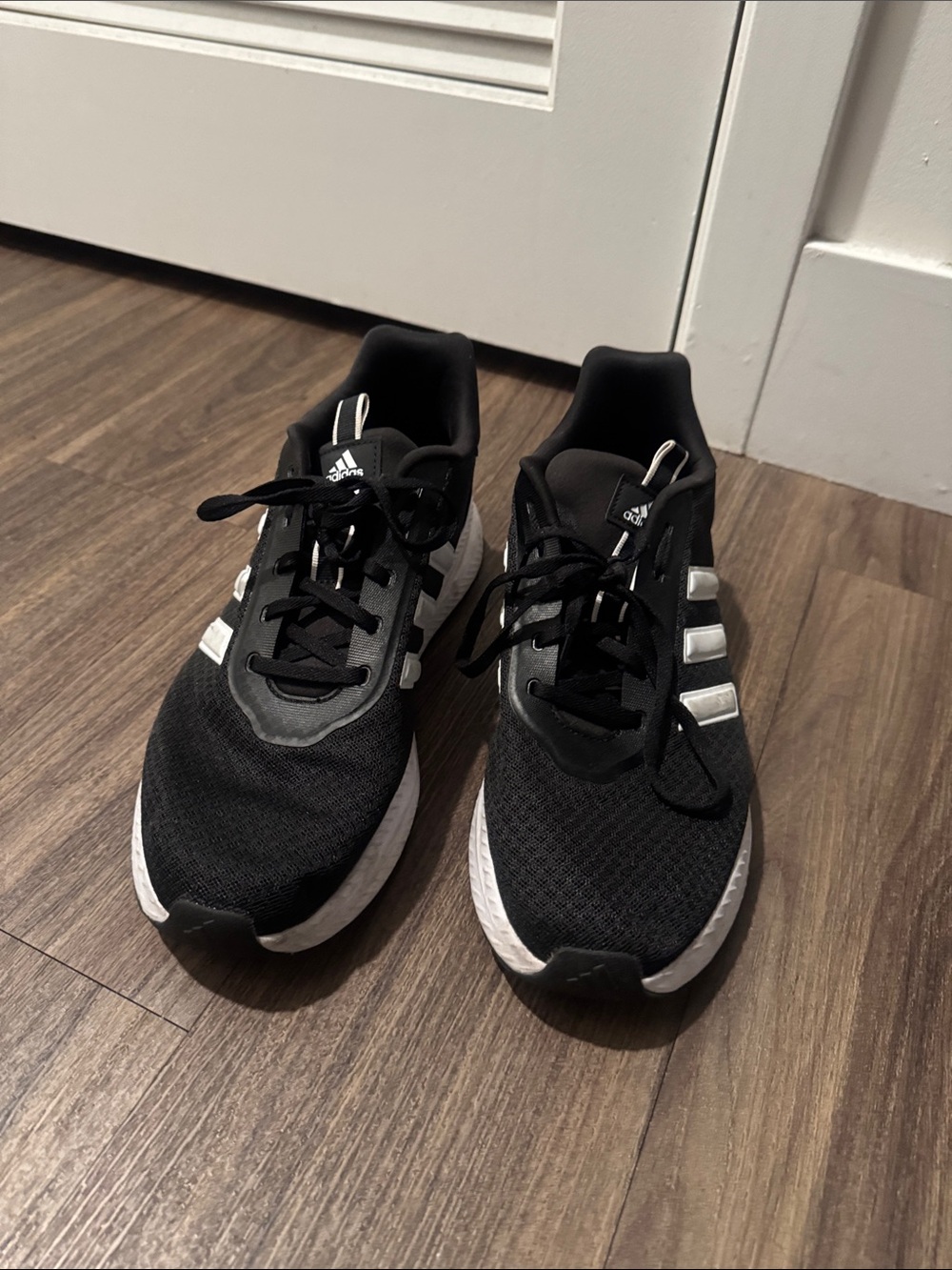 adidas Men’s Black and White Athletic Running Shoes